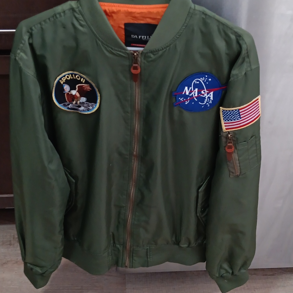 Alpha Industries Olive NASA Patch Bomber Jacket